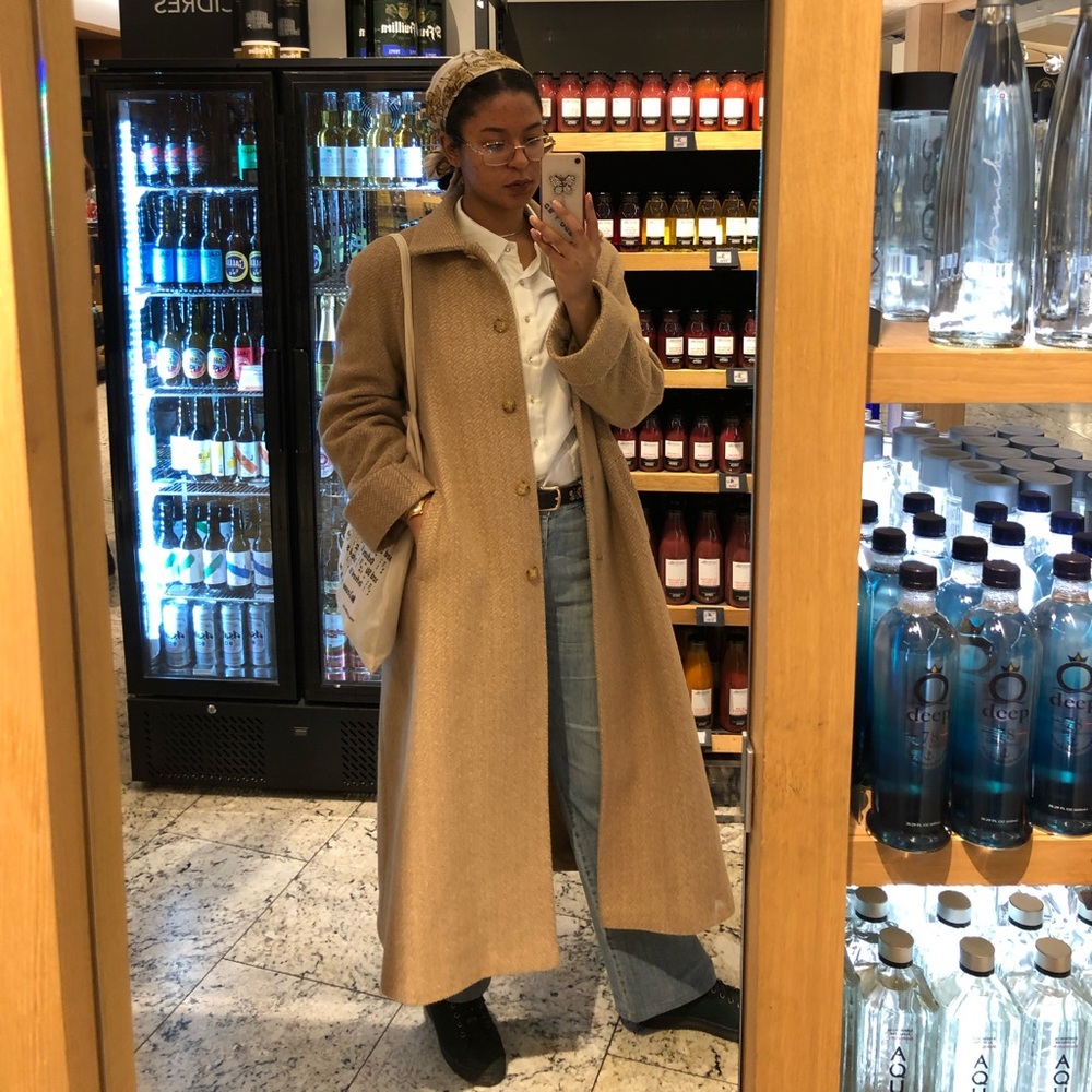 Tan overcoat
